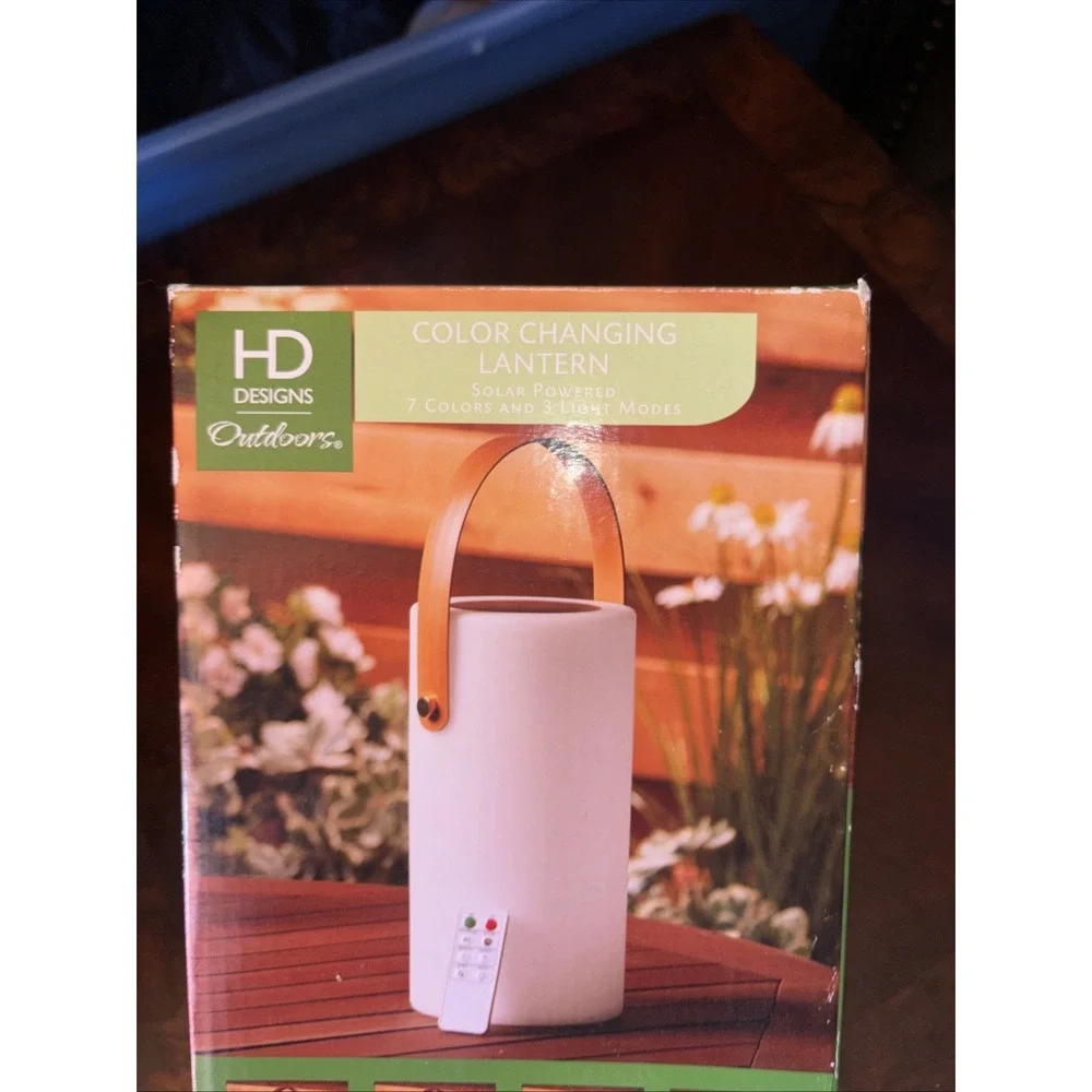 HD Designs Outdoor Solar Color Changing Lantern W/ Remote  7 Colors New